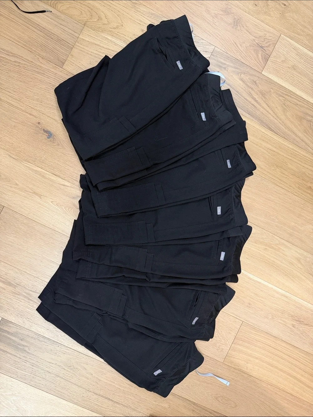 Figs Men's Black Cargo Scrub Pants with Utility Pocket